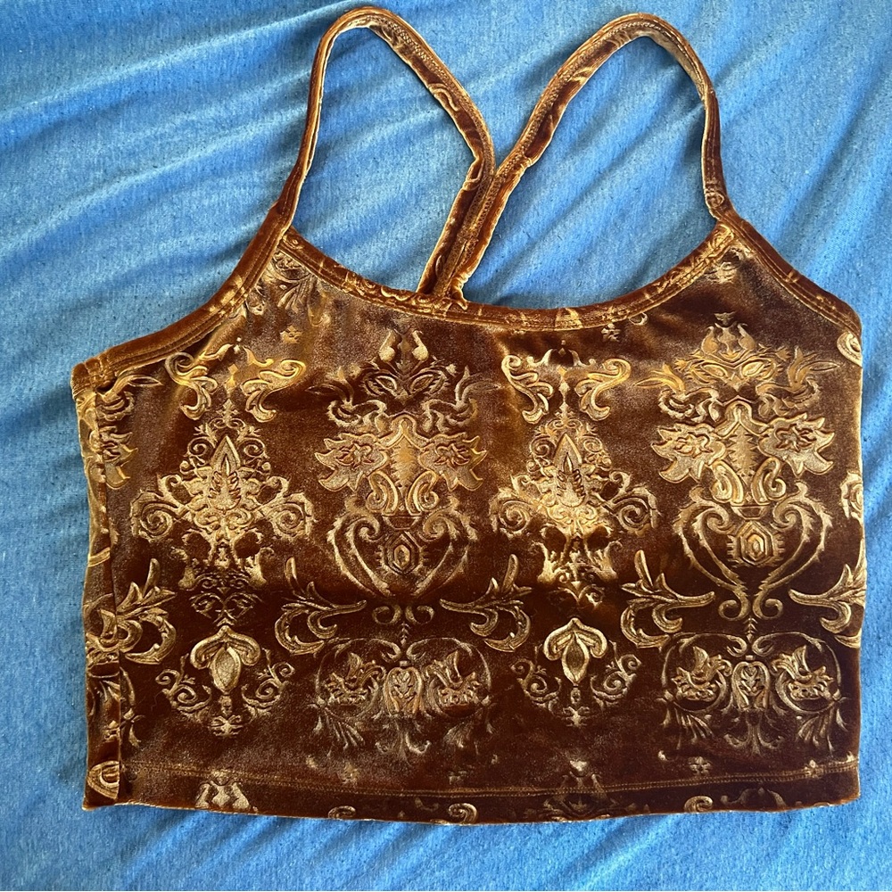 Beyond Yoga Velvet Embossed Cropped Tank